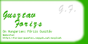 gusztav forizs business card